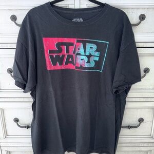 Star Wars Black Tee with Pink and Blue Logo